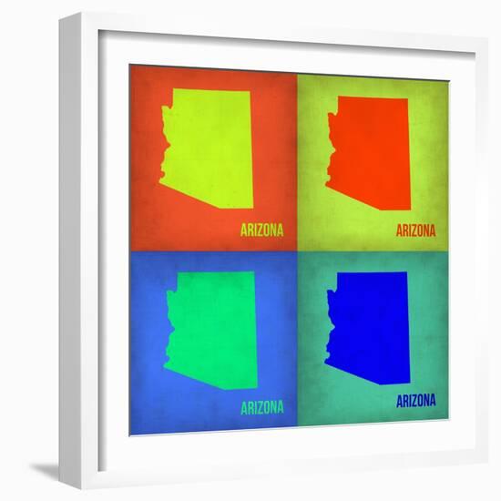 Arizona Pop Art Map 1-NaxArt-Framed Art Print