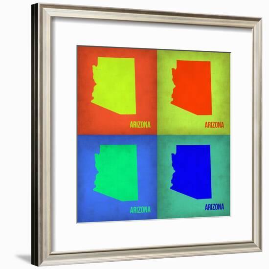 Arizona Pop Art Map 1-NaxArt-Framed Premium Giclee Print