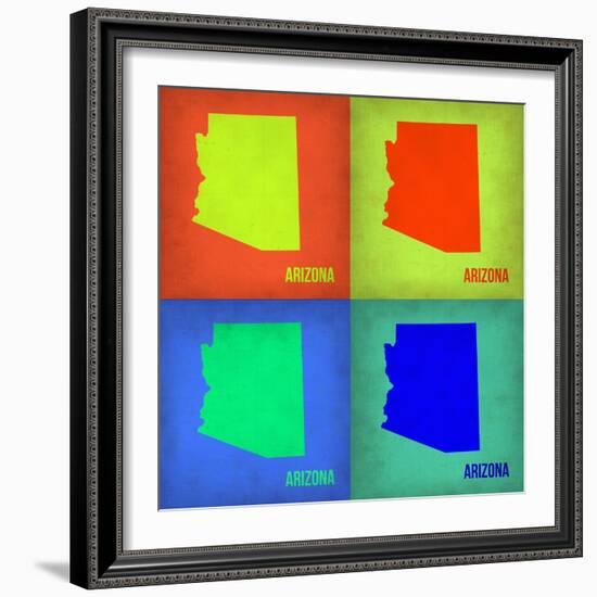 Arizona Pop Art Map 1-NaxArt-Framed Premium Giclee Print