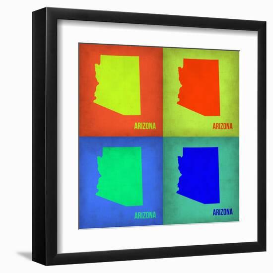 Arizona Pop Art Map 1-NaxArt-Framed Art Print