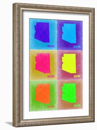 Arizona Pop Art Map 2-NaxArt-Framed Art Print