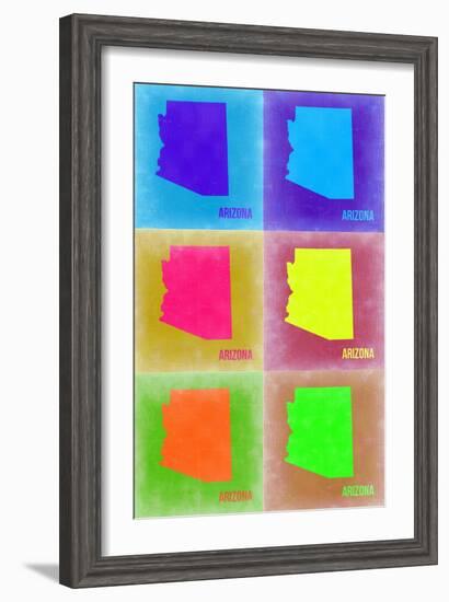 Arizona Pop Art Map 2-NaxArt-Framed Art Print