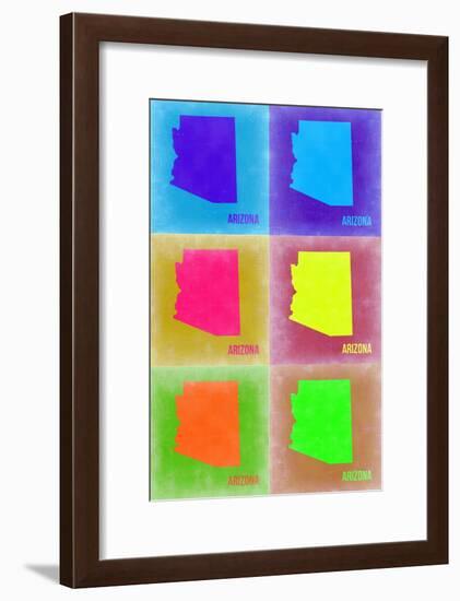 Arizona Pop Art Map 2-NaxArt-Framed Art Print