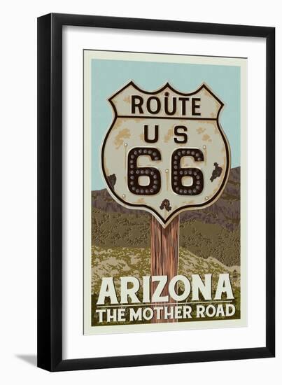 Arizona - Route 66-Lantern Press-Framed Art Print