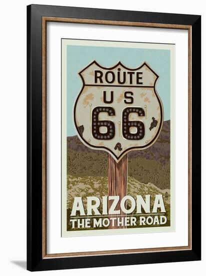 Arizona - Route 66-Lantern Press-Framed Art Print