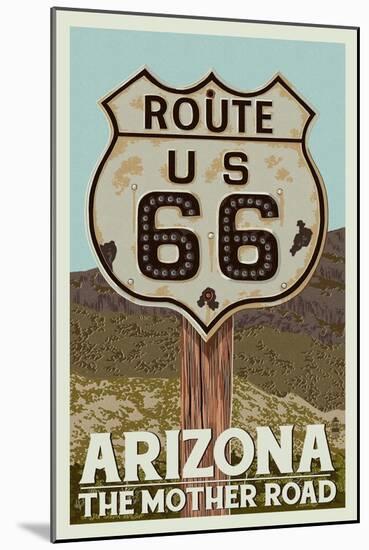 Arizona - Route 66-Lantern Press-Mounted Art Print