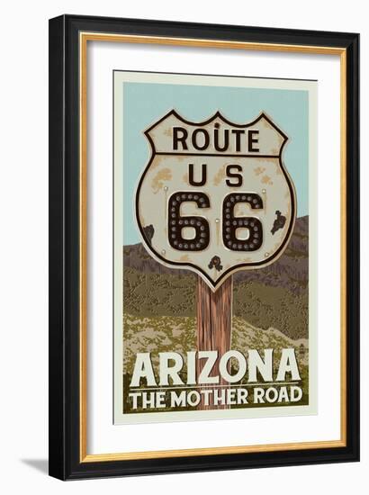 Arizona - Route 66-Lantern Press-Framed Art Print