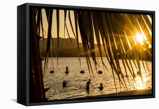 Arizona, Rte 66 Expedition, Cattail Cove State Park on Lake Havasu at Sunset-Alison Jones-Framed Premier Image Canvas