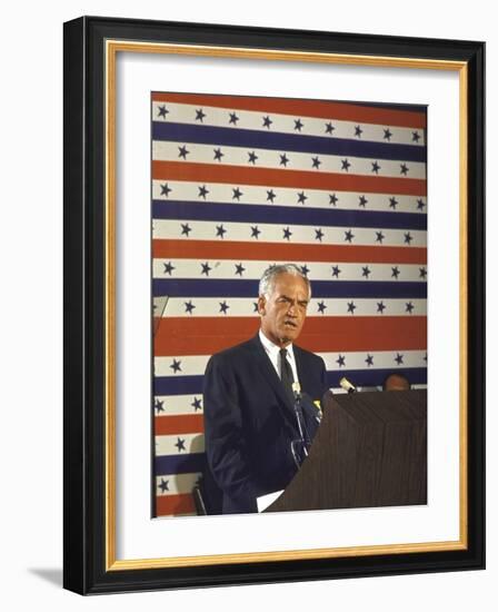 Arizona Senator Barry Goldwater Speaking During Campaign Bid For Republican Presidential Nomination-Art Rickerby-Framed Photographic Print