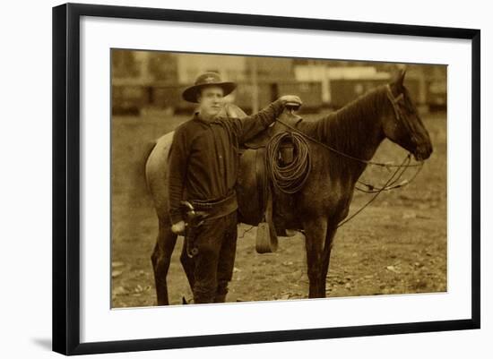 Arizona Sheriff With Revolver Ca 1880s-1890s.-J.C. Burge-Framed Art Print