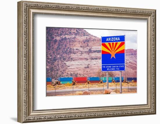 Arizona State Entrance Sign-duallogic-Framed Photographic Print