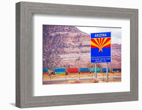 Arizona State Entrance Sign-duallogic-Framed Photographic Print