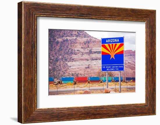 Arizona State Entrance Sign-duallogic-Framed Photographic Print