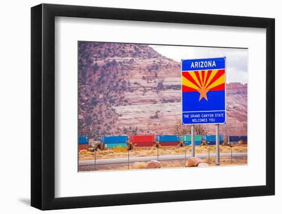 Arizona State Entrance Sign-duallogic-Framed Photographic Print