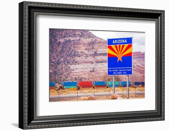 Arizona State Entrance Sign-duallogic-Framed Photographic Print