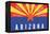 Arizona State Flag with Cities-Lantern Press-Framed Stretched Canvas