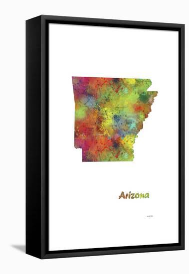 Arizona State Map 1-Marlene Watson-Framed Premier Image Canvas