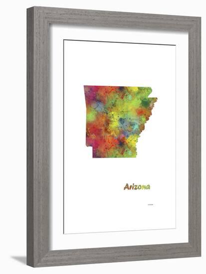 Arizona State Map 1-Marlene Watson-Framed Giclee Print
