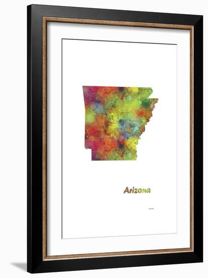 Arizona State Map 1-Marlene Watson-Framed Giclee Print