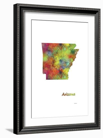 Arizona State Map 1-Marlene Watson-Framed Giclee Print