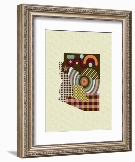 Arizona State Map-Lanre Adefioye-Framed Giclee Print