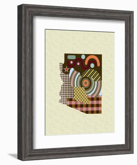 Arizona State Map-Lanre Adefioye-Framed Giclee Print