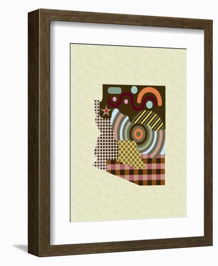 Arizona State Map-Lanre Adefioye-Framed Giclee Print