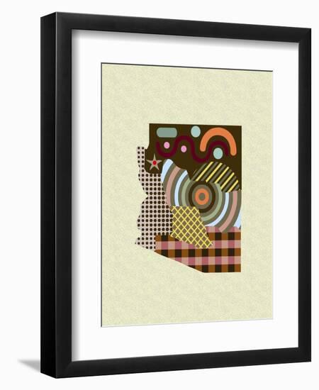 Arizona State Map-Lanre Adefioye-Framed Giclee Print