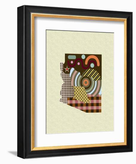 Arizona State Map-Lanre Adefioye-Framed Giclee Print