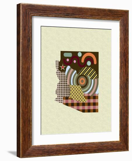 Arizona State Map-Lanre Adefioye-Framed Giclee Print