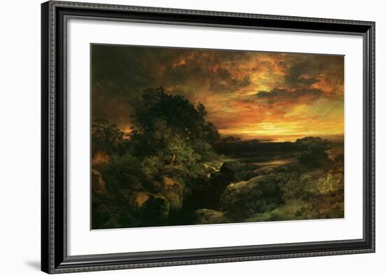 Arizona Sunset Near The Grand Canyon-Thomas Moran-Framed Art Print