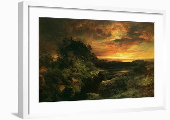 Arizona Sunset Near The Grand Canyon-Thomas Moran-Framed Art Print