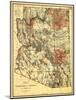Arizona Territory - Panoramic Map-Lantern Press-Mounted Art Print