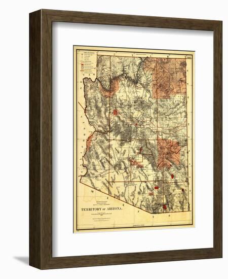 Arizona Territory - Panoramic Map-Lantern Press-Framed Art Print