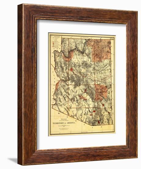 Arizona Territory - Panoramic Map-Lantern Press-Framed Art Print