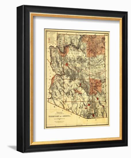 Arizona Territory - Panoramic Map-Lantern Press-Framed Art Print