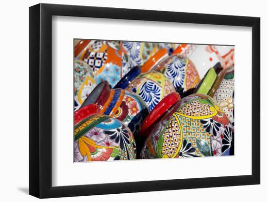 Arizona, Tucson, Tubac. Traditional hand-painted Mexican pottery.-Cindy Miller Hopkins-Framed Photographic Print