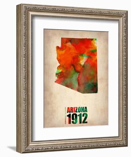 Arizona Watercolor Map-NaxArt-Framed Art Print