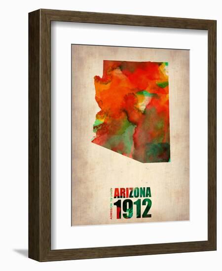 Arizona Watercolor Map-NaxArt-Framed Art Print