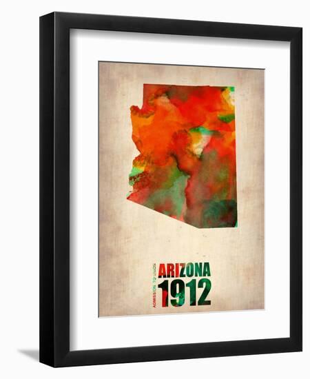 Arizona Watercolor Map-NaxArt-Framed Art Print