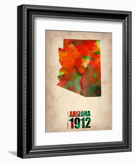 Arizona Watercolor Map-NaxArt-Framed Art Print