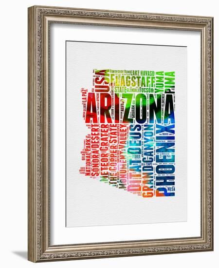 Arizona Watercolor Word Cloud-NaxArt-Framed Art Print