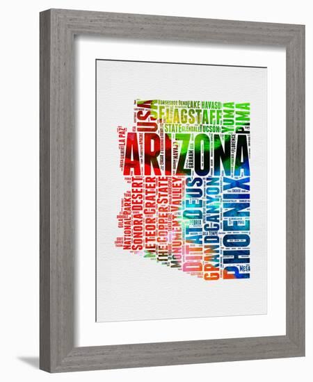 Arizona Watercolor Word Cloud-NaxArt-Framed Art Print