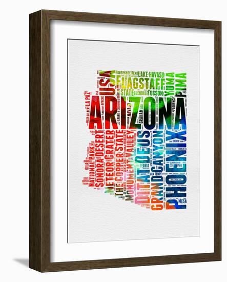 Arizona Watercolor Word Cloud-NaxArt-Framed Art Print