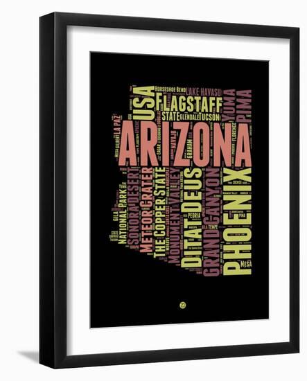 Arizona Word Cloud 1-NaxArt-Framed Art Print