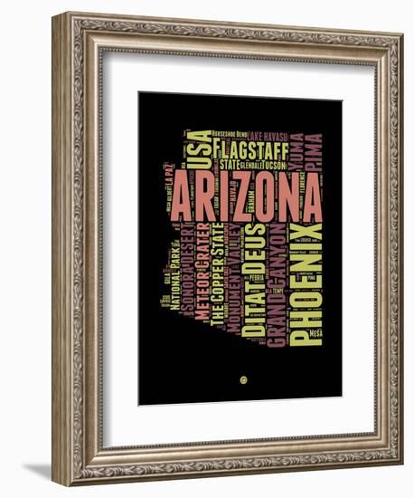 Arizona Word Cloud 1-NaxArt-Framed Art Print