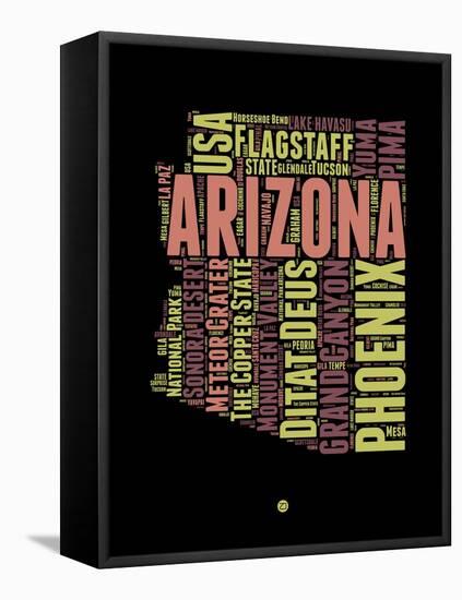 Arizona Word Cloud 1-NaxArt-Framed Stretched Canvas