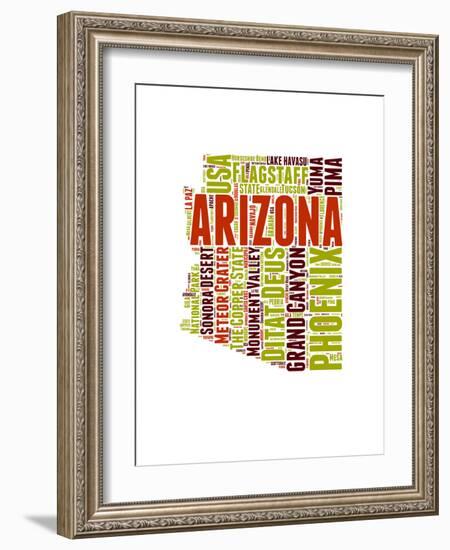 Arizona Word Cloud Map-NaxArt-Framed Art Print