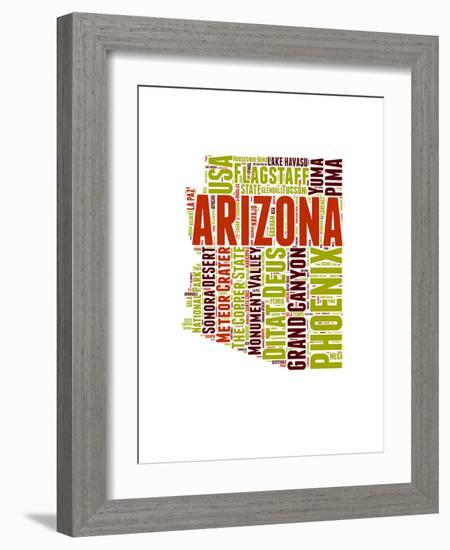 Arizona Word Cloud Map-NaxArt-Framed Art Print