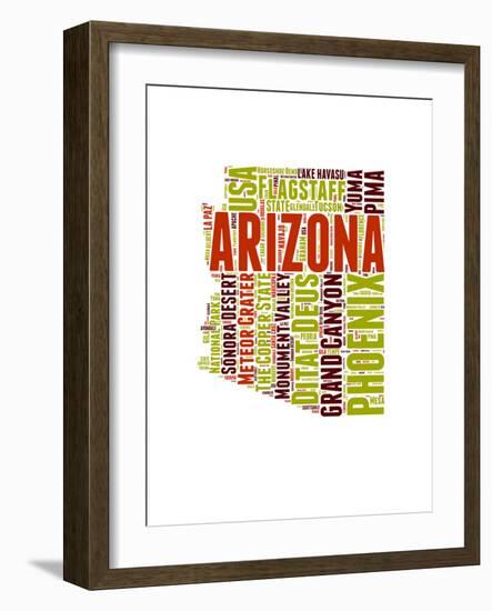 Arizona Word Cloud Map-NaxArt-Framed Art Print